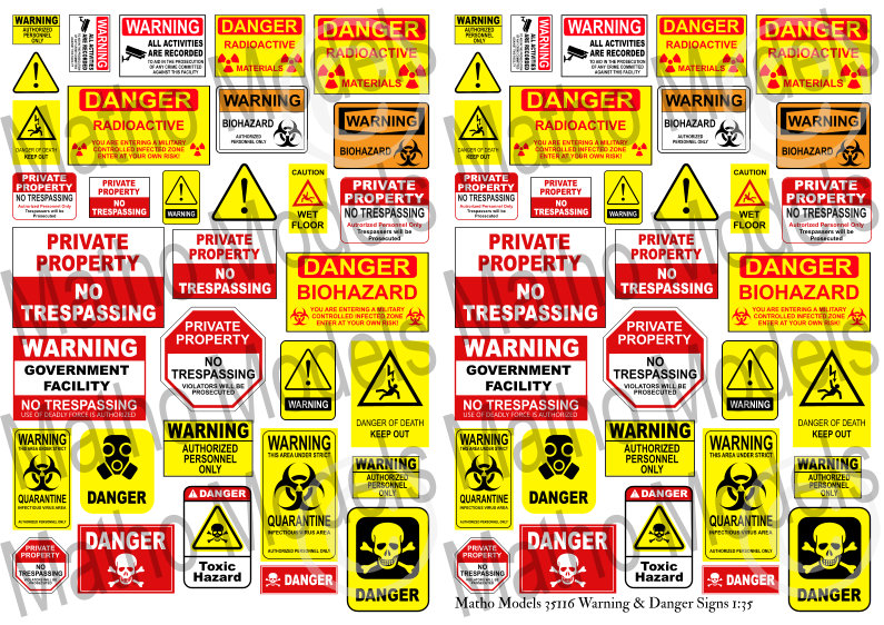 35116 Warning & danger signs 1/35